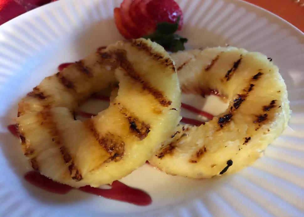 Grilled Pineapple with Raspberry Balsamic & Honey Drizzle