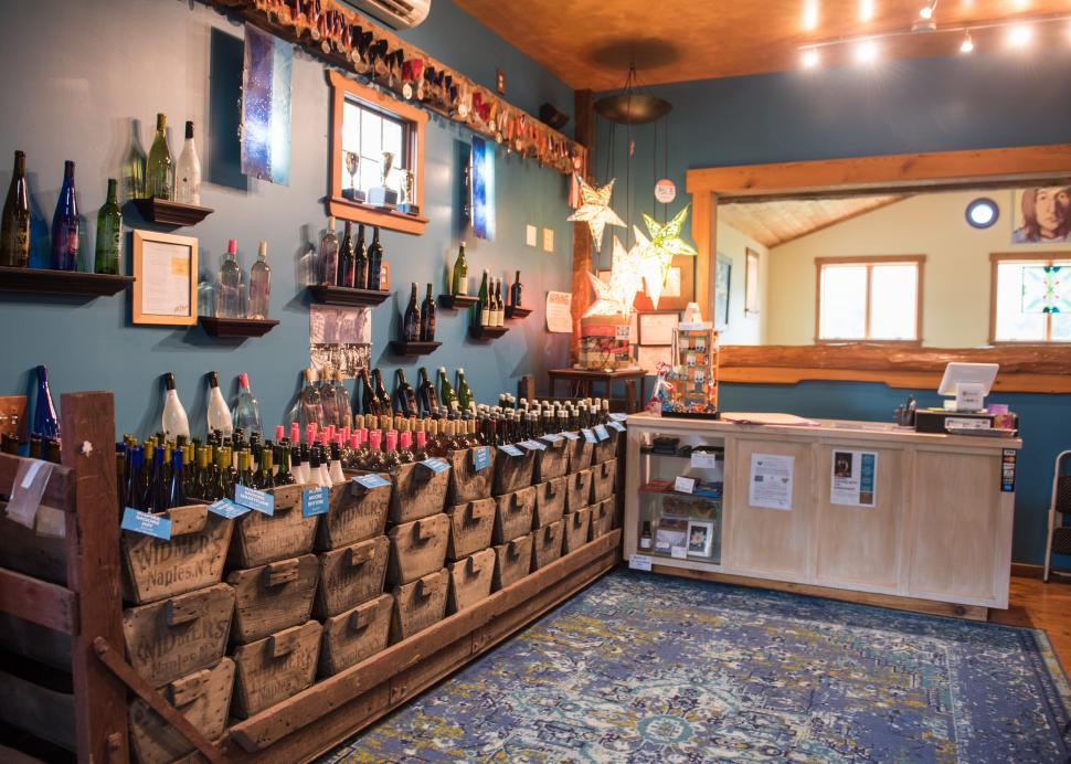 Inside of Inspire Moore Winery's Tasting and Viewing room