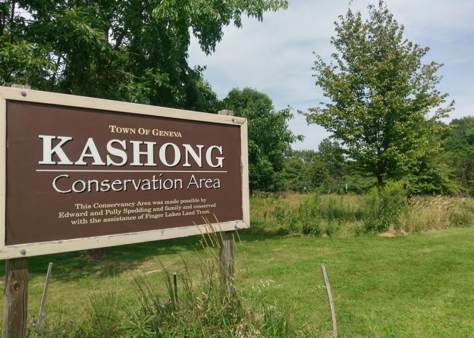 Photo of the sign outside of Kashong Conservation Area in Geneva