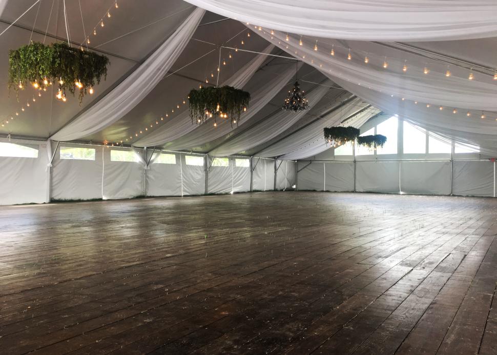 Inside of the grand tent found at the New York Kitchen