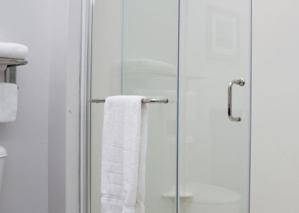 Shower With Modern Glass Doors
