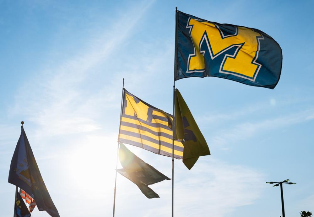 Univserity of Michigan flags