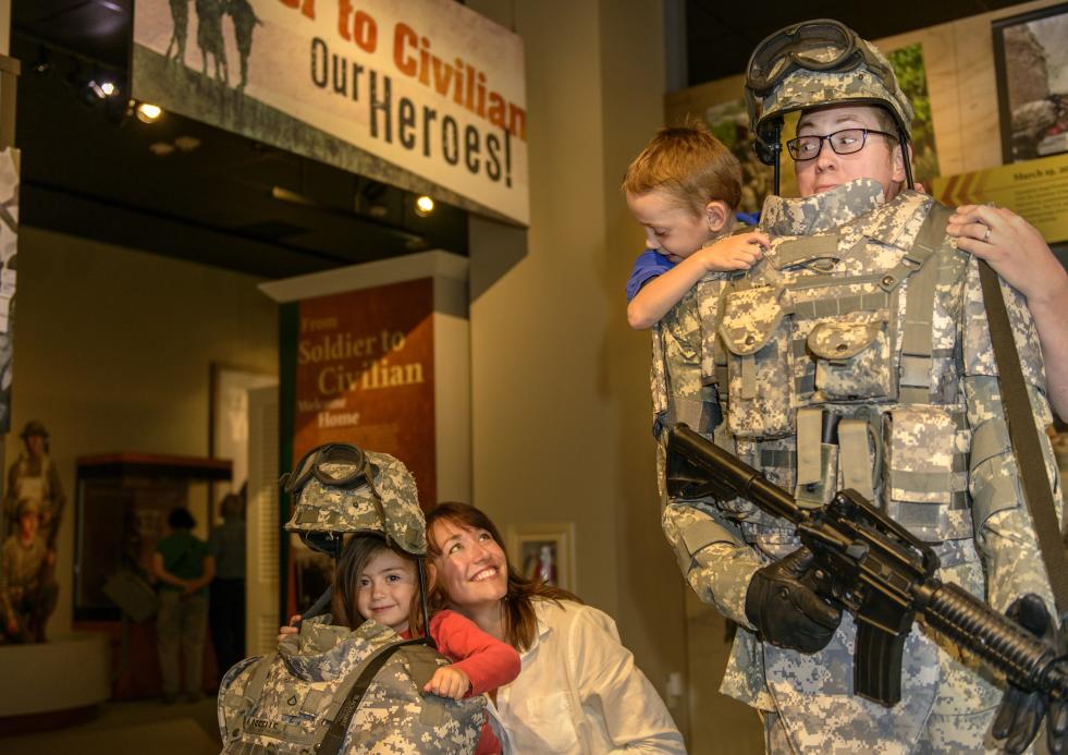 Family at Soldier's Experience Exhibit