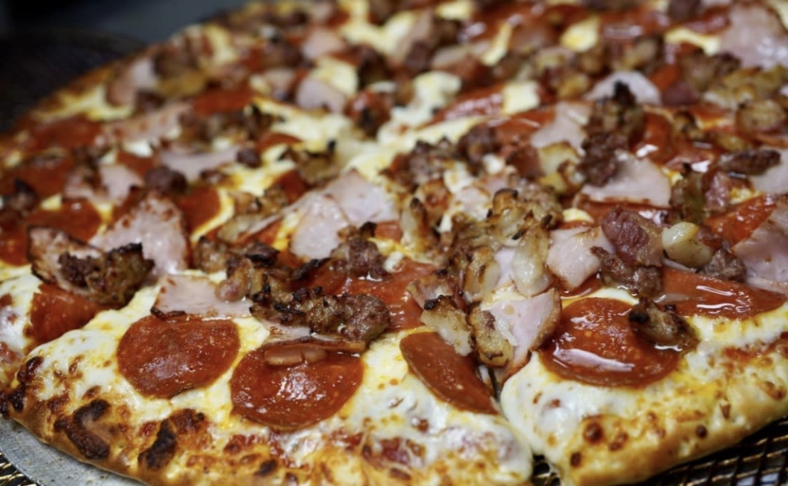 The "Pleased to Meat You" pizza from Barrel District Pizza Bar and Kitchen in Cathedral City.