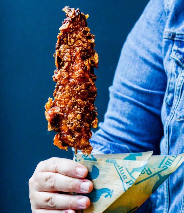 Fried chicken on a stick