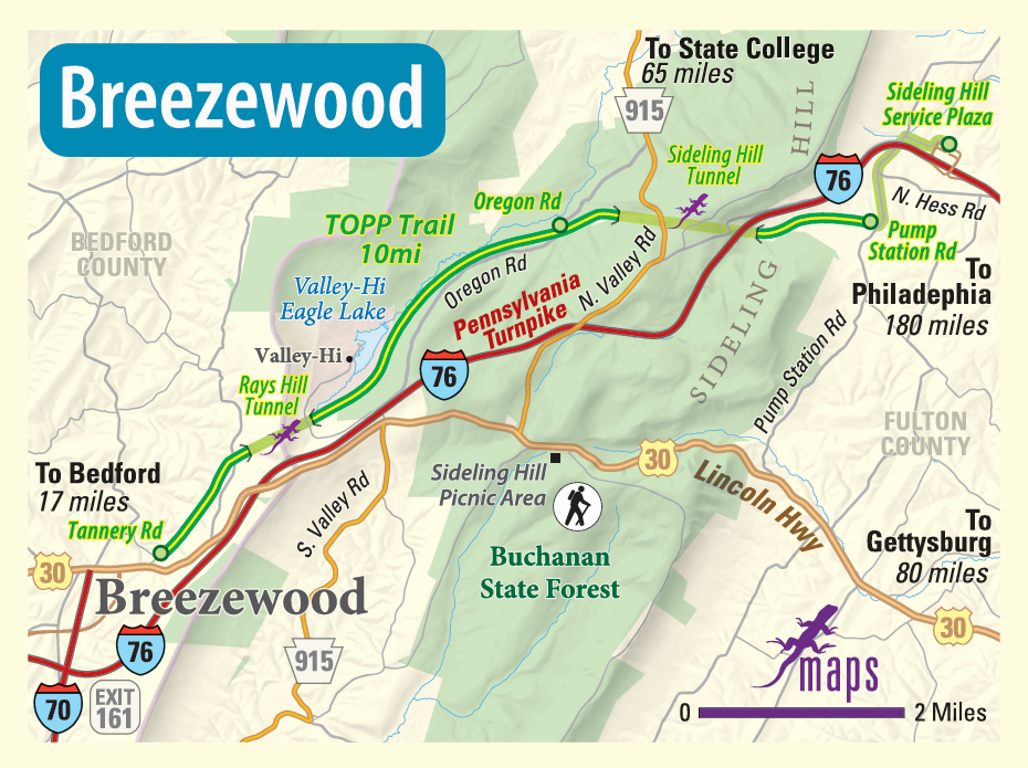 Breezewood Map
