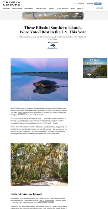 This is an example of a custom content co-op produced by Travel + Leisure.