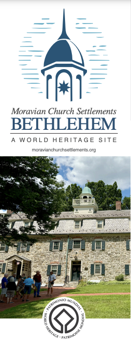 The front of a visitors guide to Moravian Church Settlements