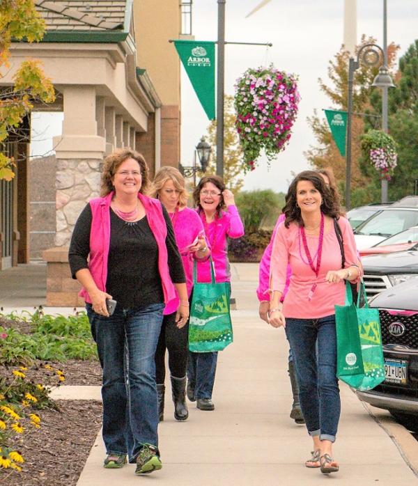 Ladies wearing pink