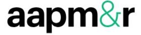 Logo for meeting reading "aapm&r" in black and green