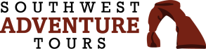 Logo for Southwest Adventure Tours, includes a stylized delicate arch
