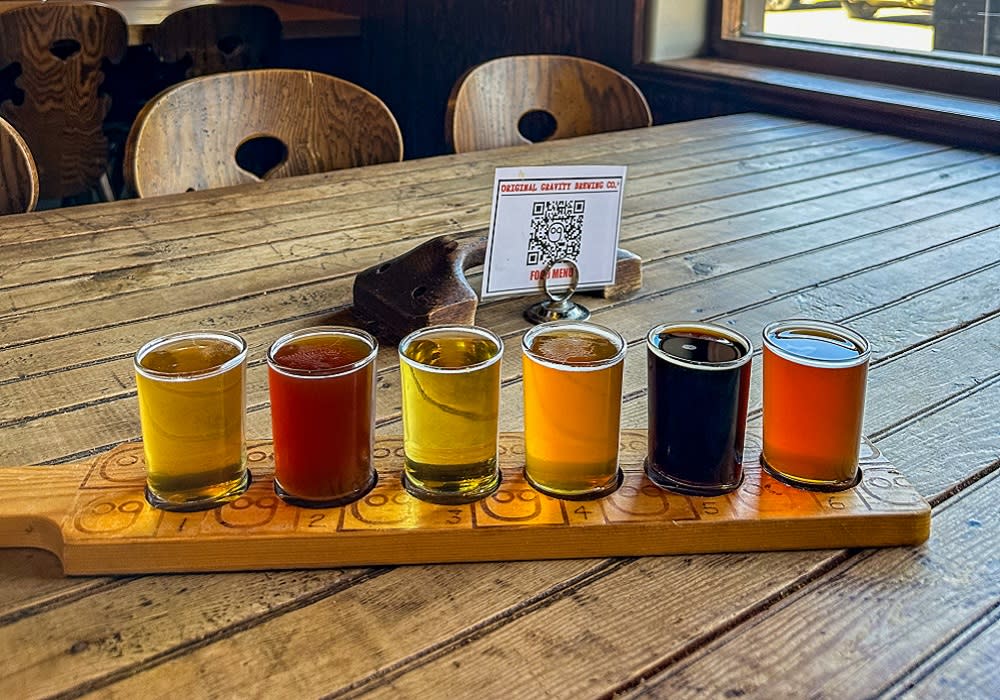 beer flight from original gravity brewing co