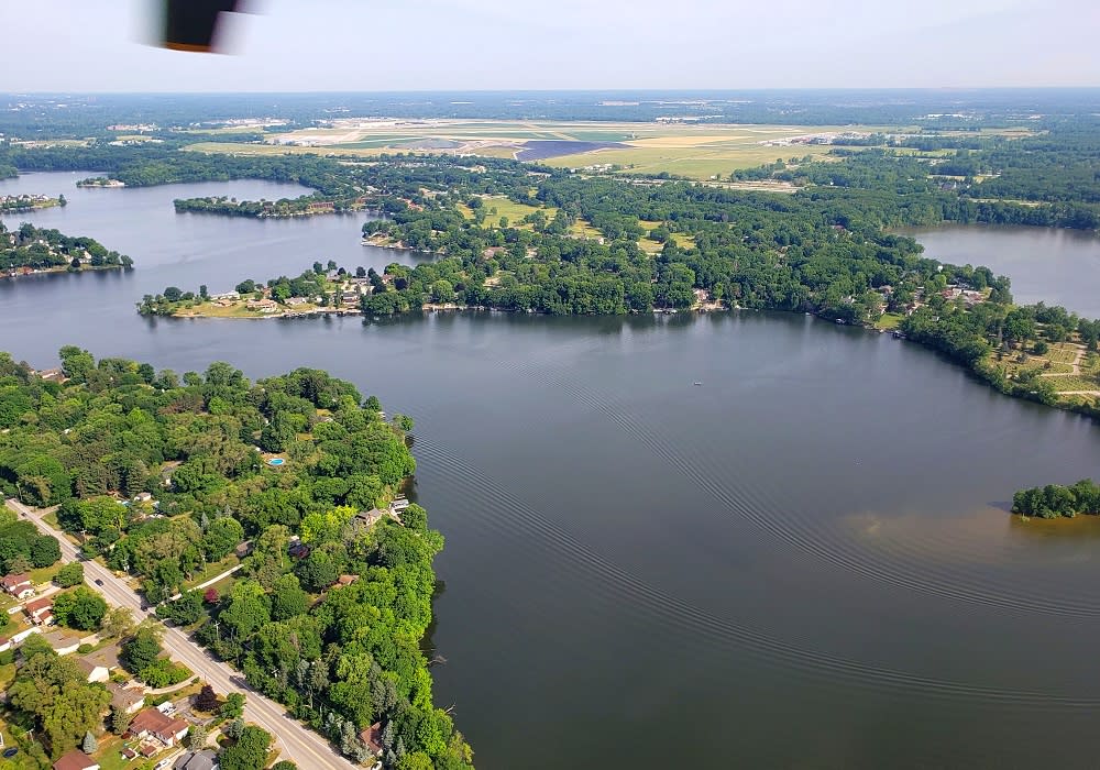 view from the huey helicopter