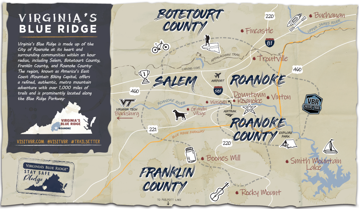 Virginia's Blue Ridge - Small Towns Map