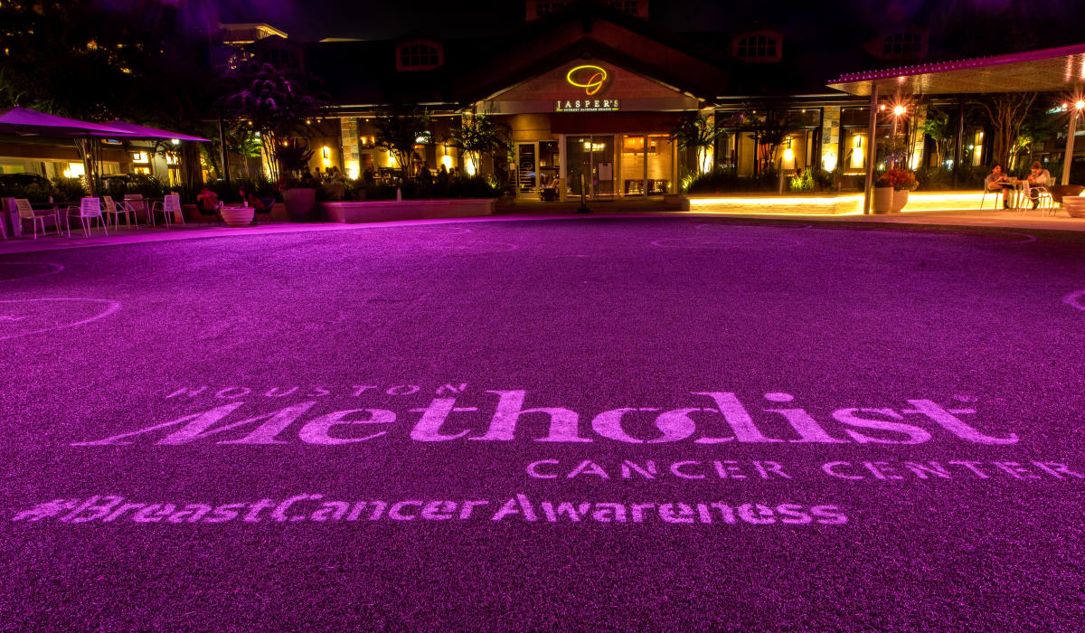 Market Street and Houston Methodist Neal Cancer Center “Light it