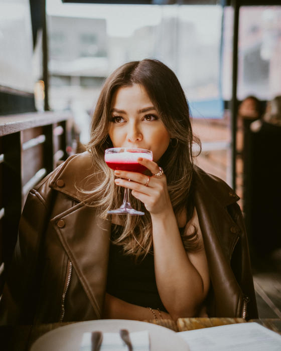 Cindycheeks at Calavera enjoying a cocktail in Oakland California