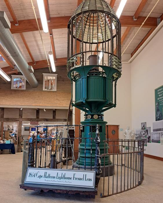 The indoor display of the 1854 Cape Hatteras Lighthouse Fresnel Lens.