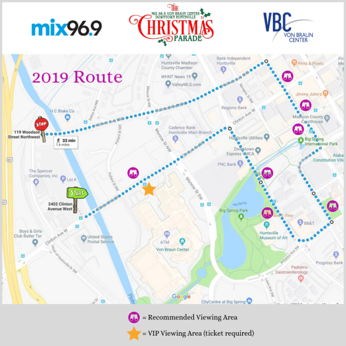 christmas parade map