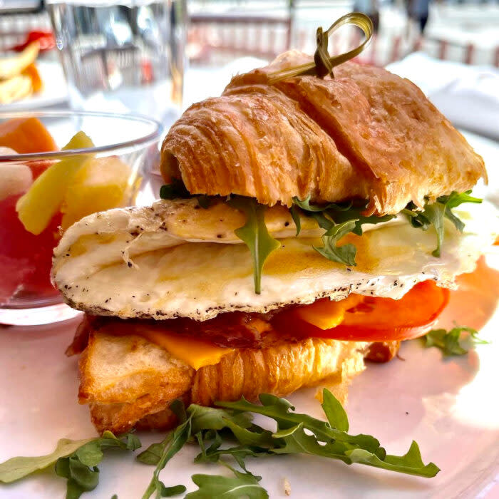 trio fried egg sandwich