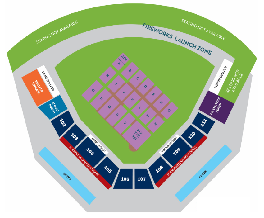 Stadium Seating Map w/ on-field seating