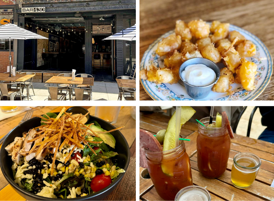 Outdoor dining at Bar 430 in Downtown Oshkosh