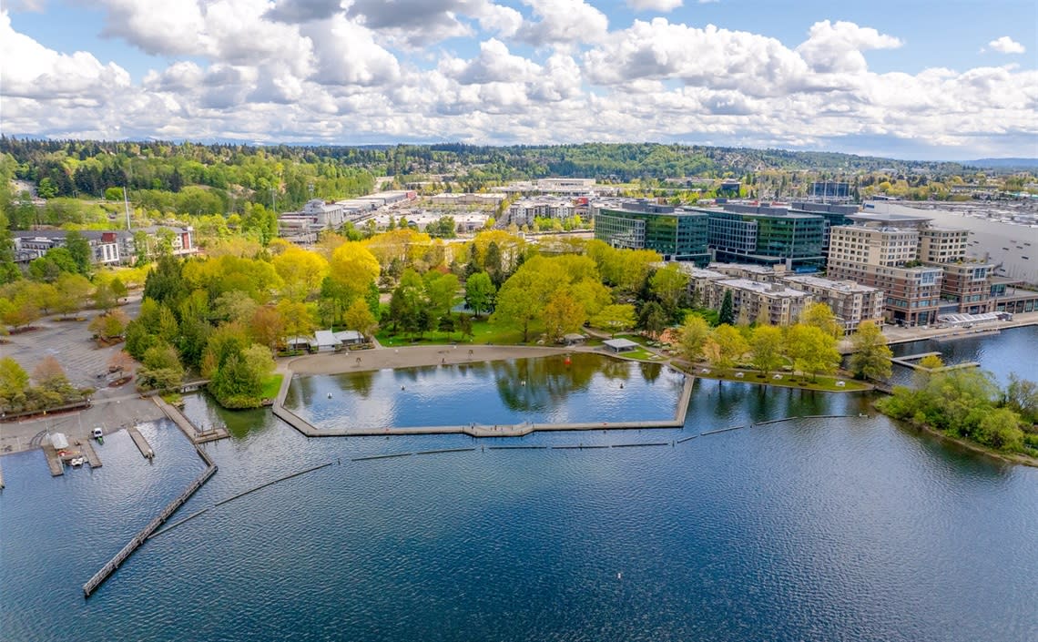aerial-photo-of Gene Coulon Memorial Beach Park