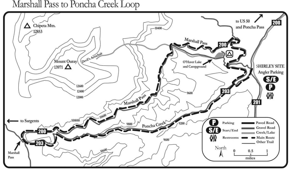 Marshall-Pass-to-Poncha-Creek-Loop-map