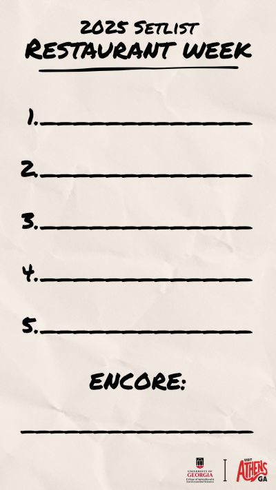 The 2025 Restaurant week setlist graphic