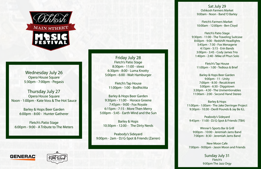 2023 Main Street Music Festival Schedule