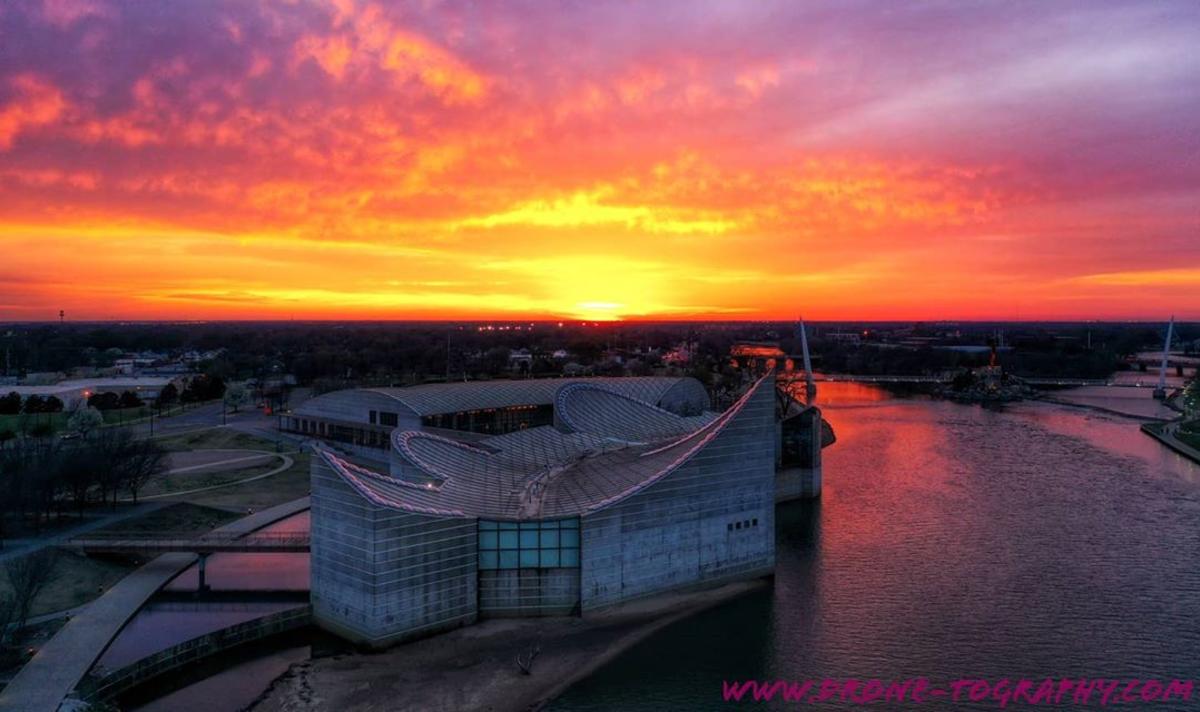 Sunset Over Exploration Place by Drone-tography