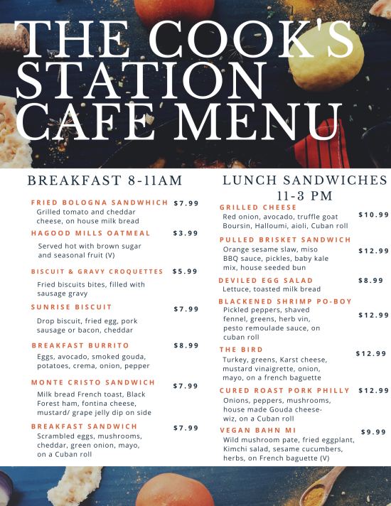 TCS Menu