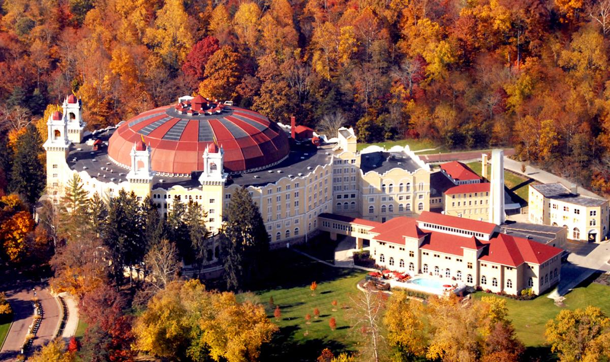 West Baden Hotel aerial shot