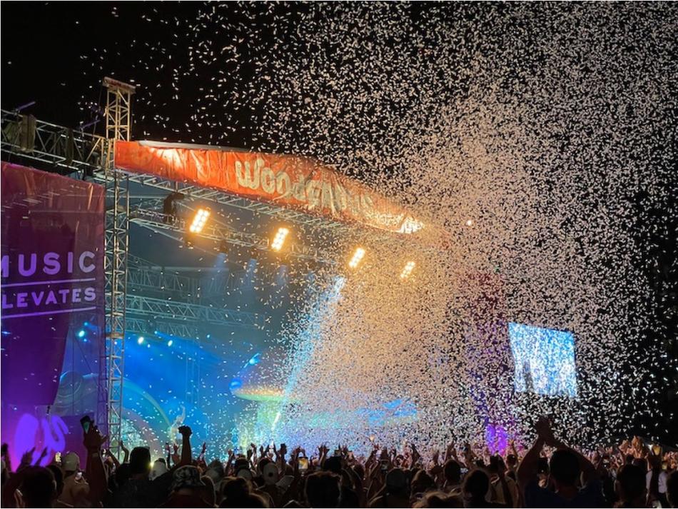Confetti in the air at WonderBus Music & Arts Festival