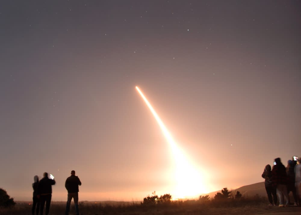 people viewing space launch from vandenberg california