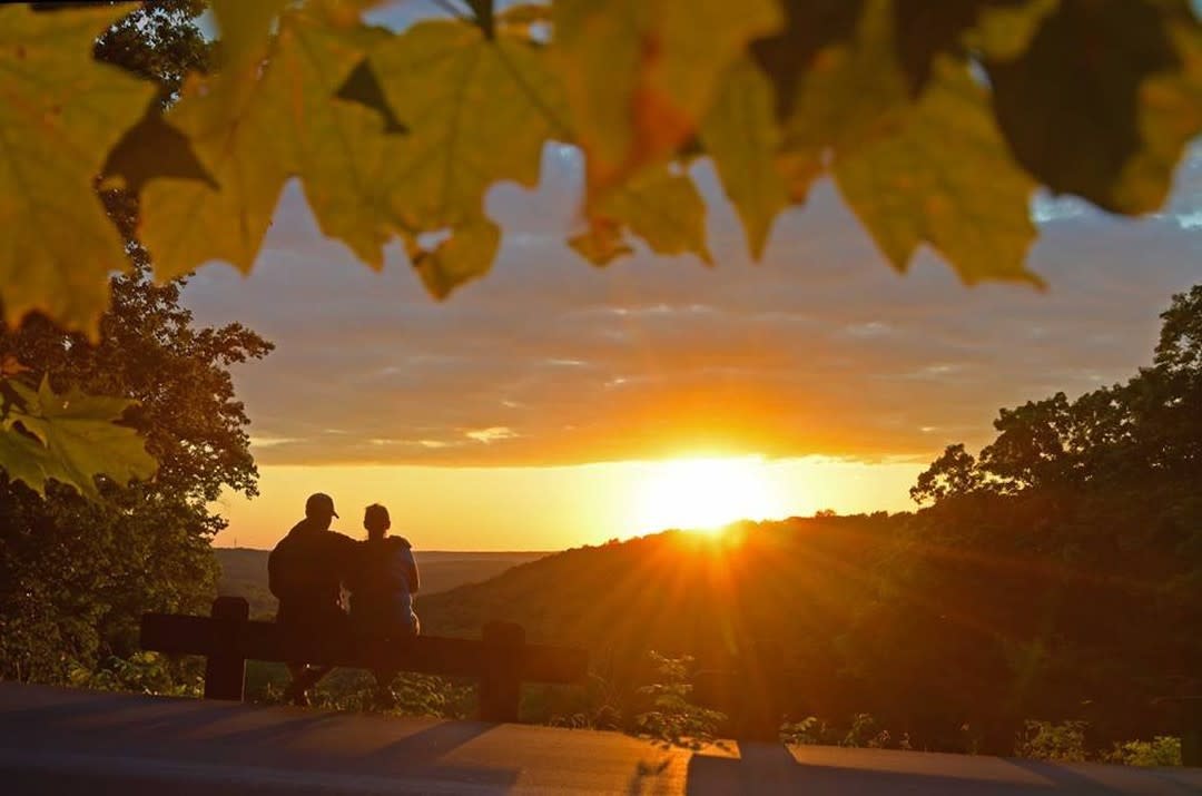 State Park Couple at Sunset Fall