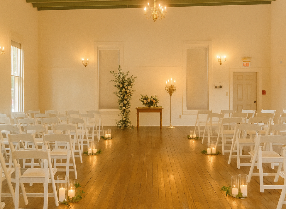 AI imagined concert hall wedding set up