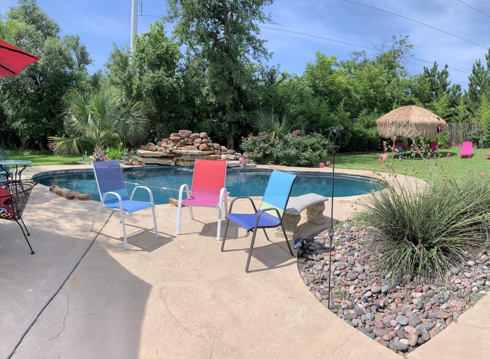 backyard and pool