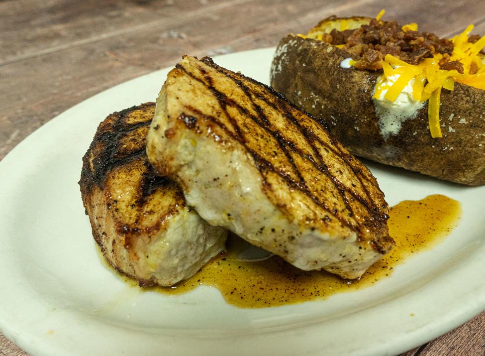 Pork Chops with Loaded Baked Potato