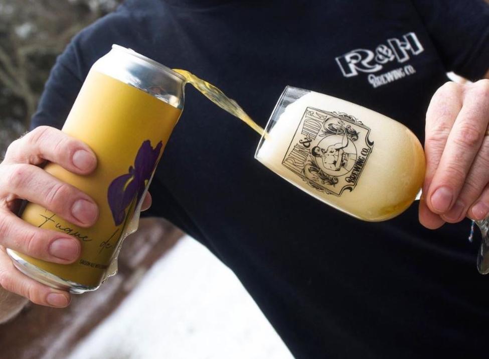 Pouring a beer