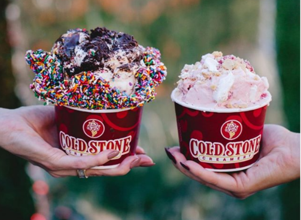 Cold Stone - 2 cups in hands
