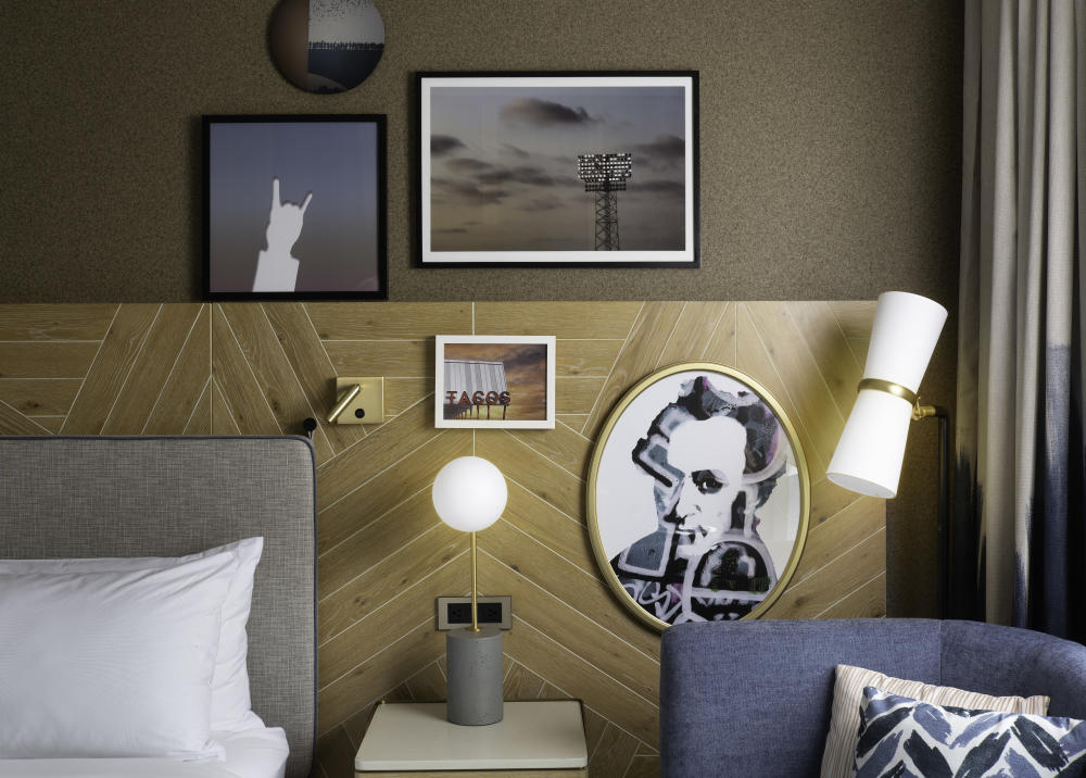 Hotel room at Otis Hotel Austin.