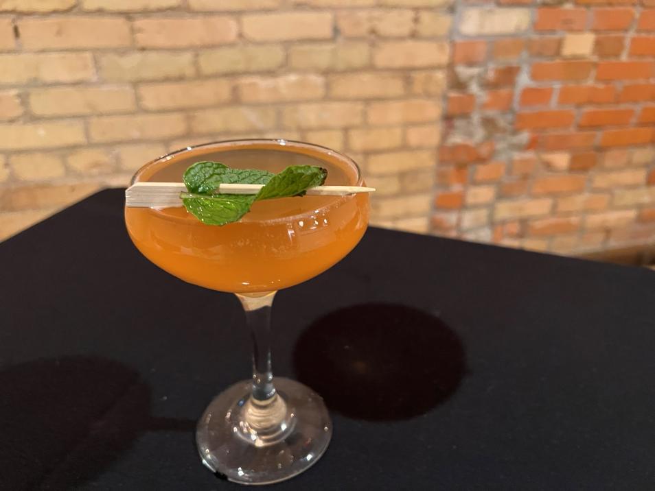 fancy cocktail with mint