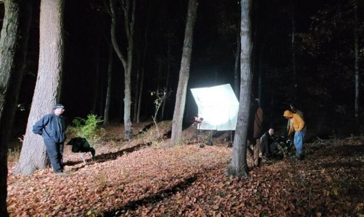 Filming a scene of "The Abomination of Frankenstein" in Bownsville's Patsy Hillman Park