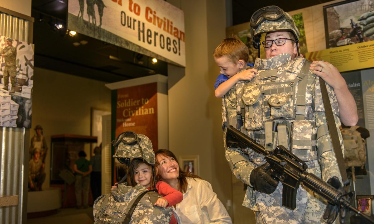 Family at Soldier's Experience Exhibit