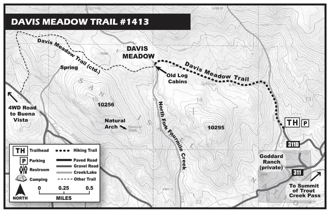 Davis-Meadow-Trail-Outlines map