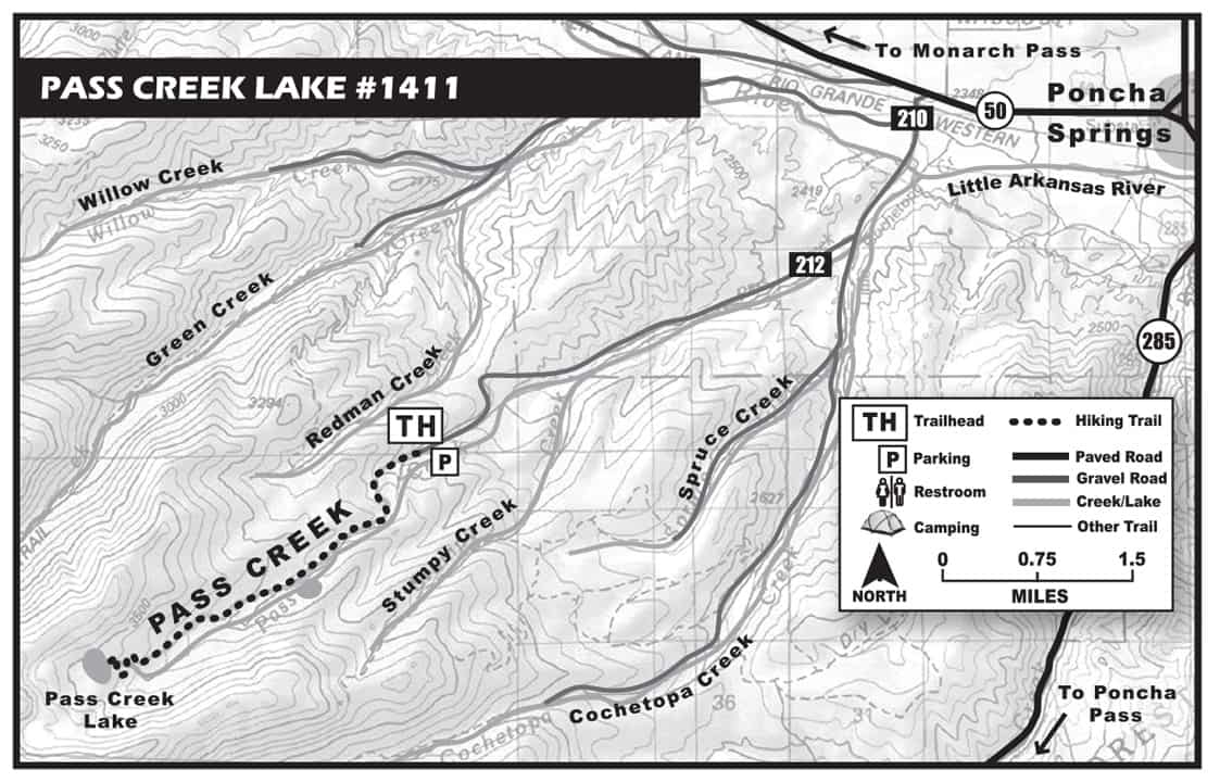 Pass-Creek-Lake-Outlines map