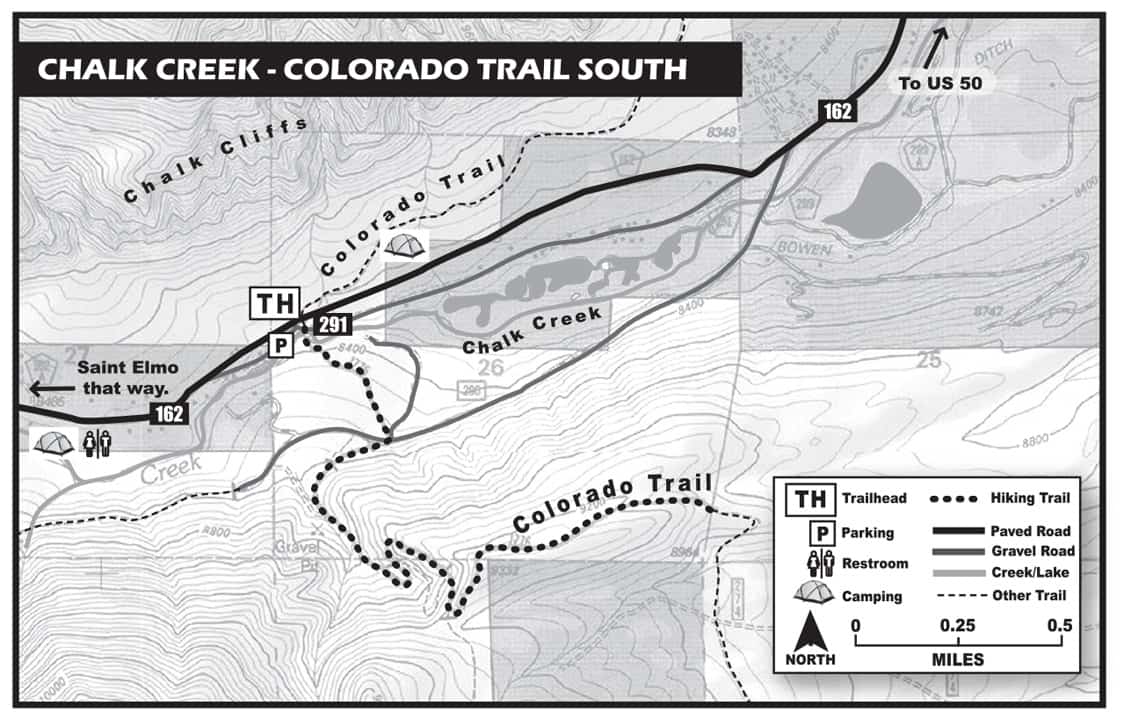 Chalk-Creek-CT-South-Outlines map