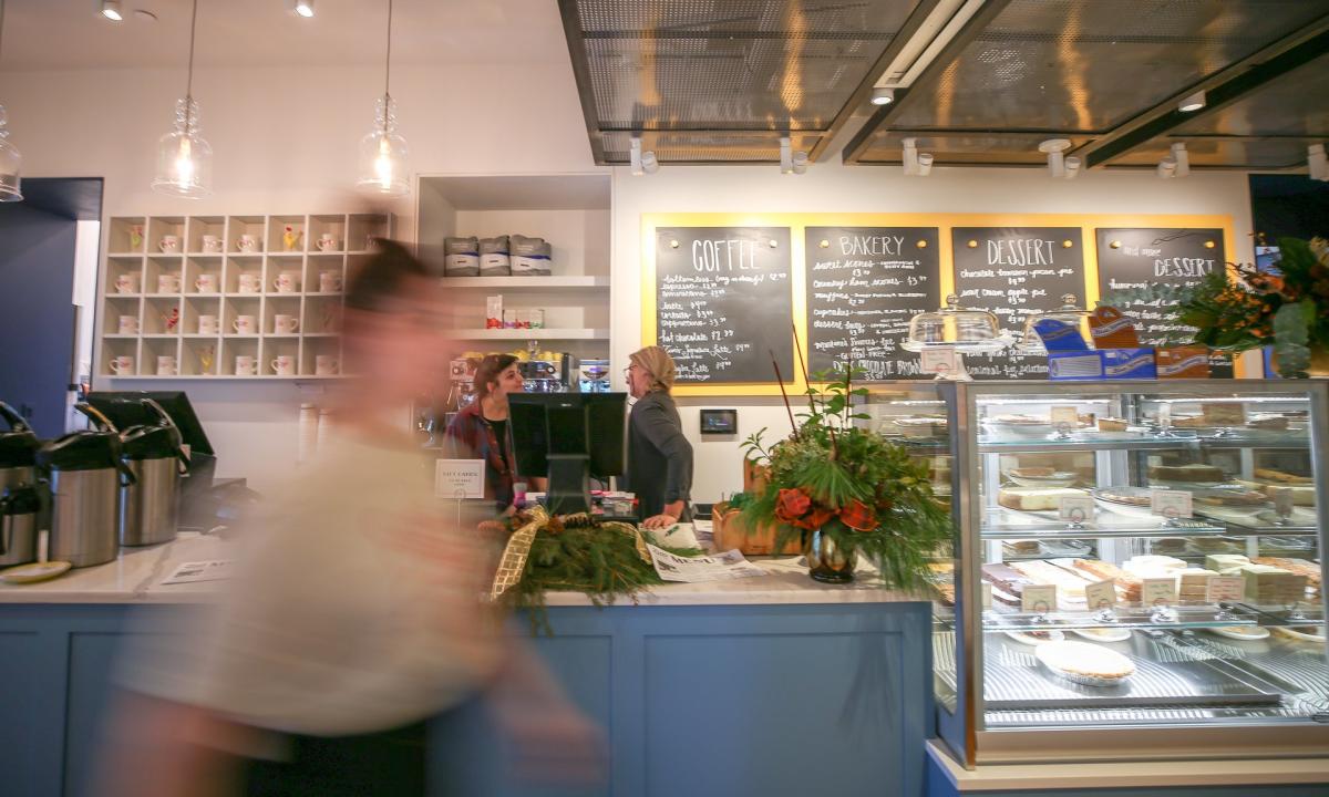 View of Zim's Cafe interior counter