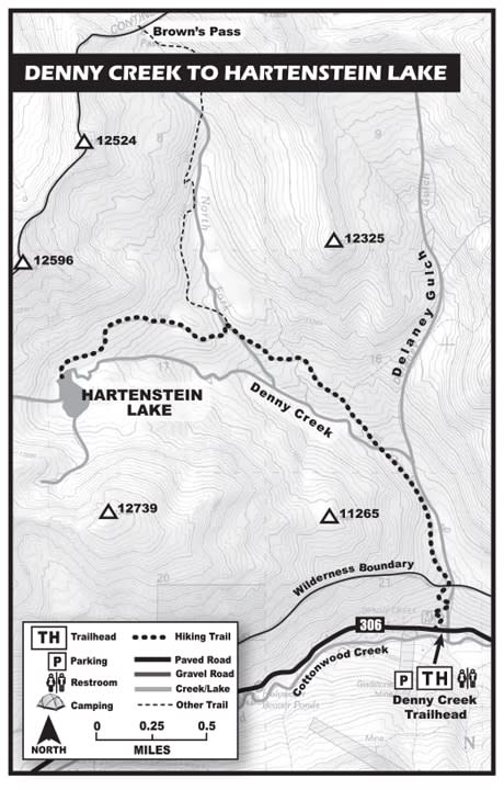 Denny-Creek-to-Hartenstein-Lake-Outlines map