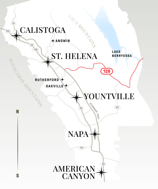 map of Hwy 128